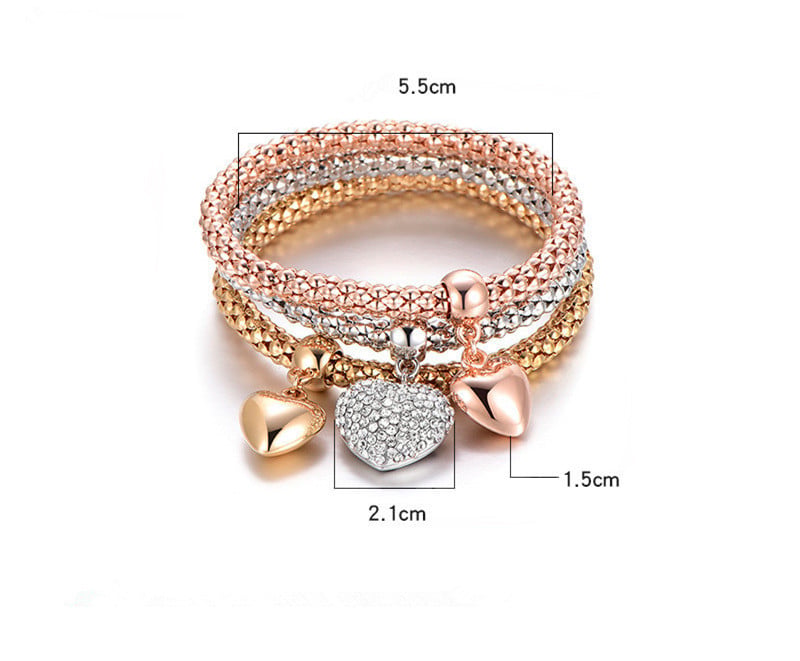 💎 Sparkling Heart Charm Bracelet