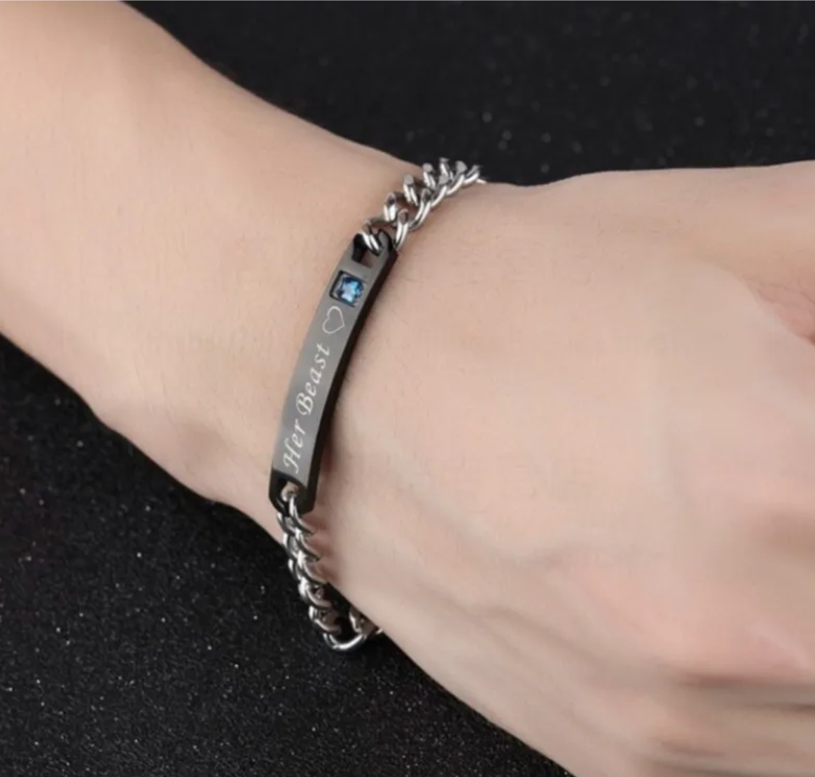 💎 Royal Heart & Crown Couples Bracelet