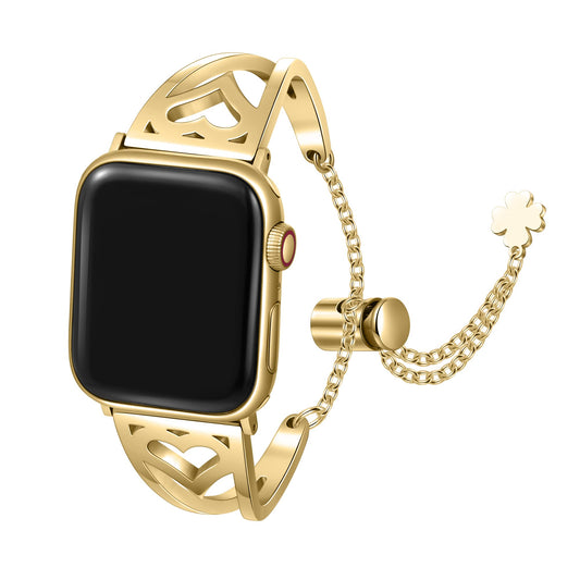 💎 Gold Heart Bangle Band for Apple Watch (Watch Not Included)