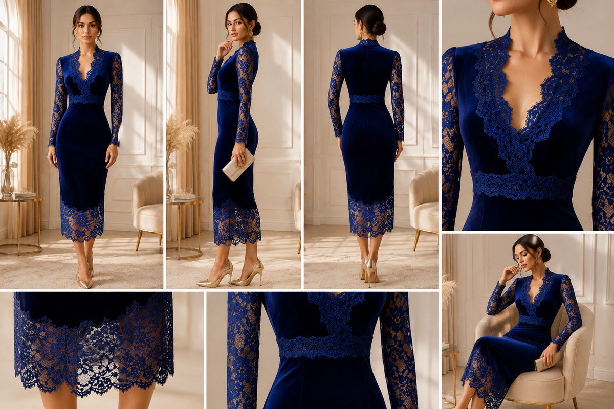 🦋 ✨ The Élodie Lace Cocktail Dress