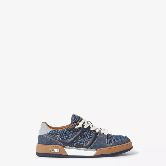 🌀 Fendi Match Blue FF Jacquard Low-Top Sneakers