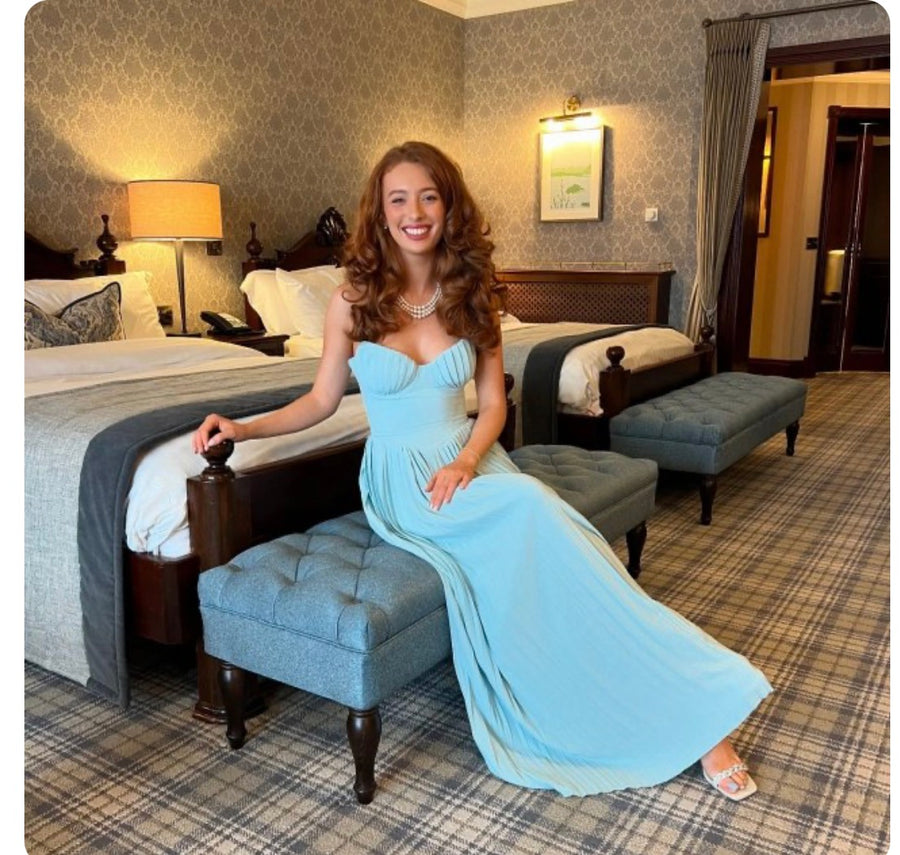 🦋 Alti’s Sky Pleated Maxi Dress