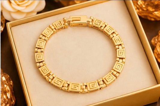 Maison Alti’s Golden Heritage Greek Key Link Bracelet — product image 2