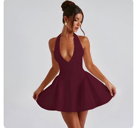 🌀 Alti’s Serena Halter Flare Mini Dress