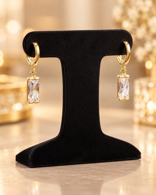 Maison Alti’s Crystal Radiance Rectangle Drop Earrings — product image 2