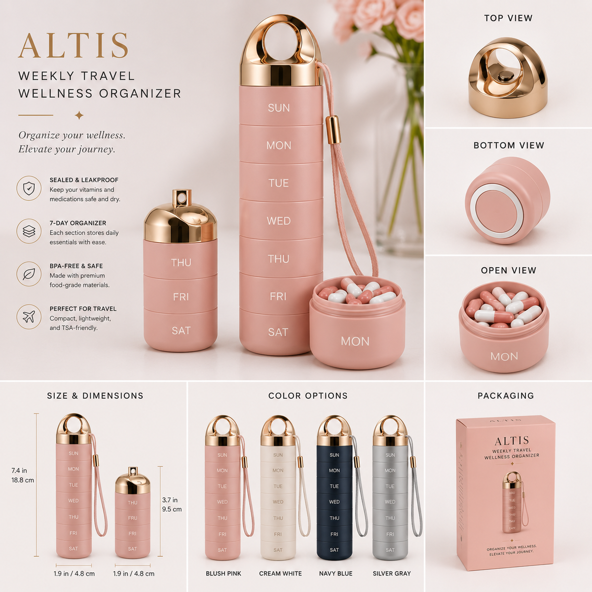 🦋 ALTIS Weekly Travel Wellness Organizer
