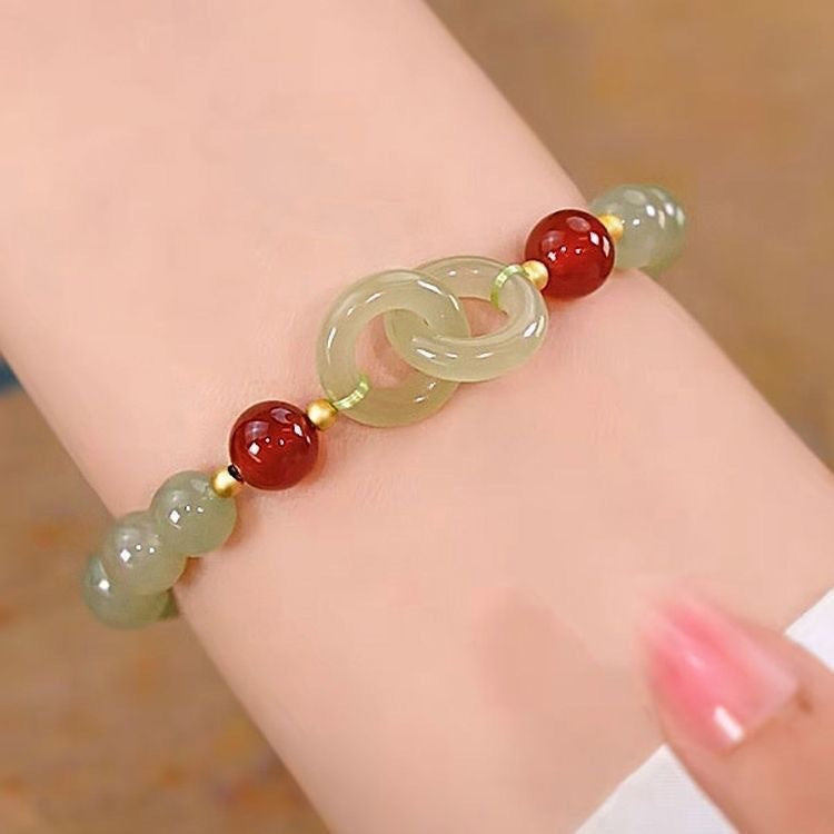 💎 Jade Green Heart Bracelet
