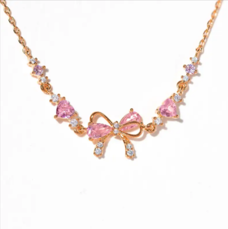 💎 Delicate Zircon Heart Bow Bracelet