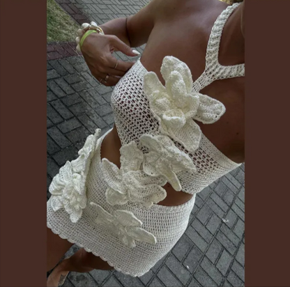 💎 Alti’s Floral Muse 3D Knit Mini Dress