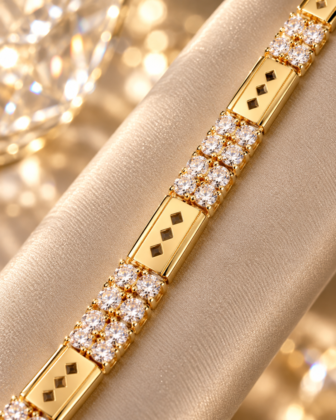 Maison Alti’s Golden Diamond Radiance Crystal Link Bracelet — product image 3