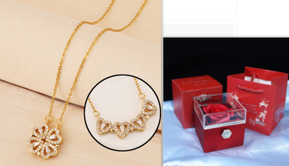 💎 Four-Leaf Clover & Heart Jewelry Set