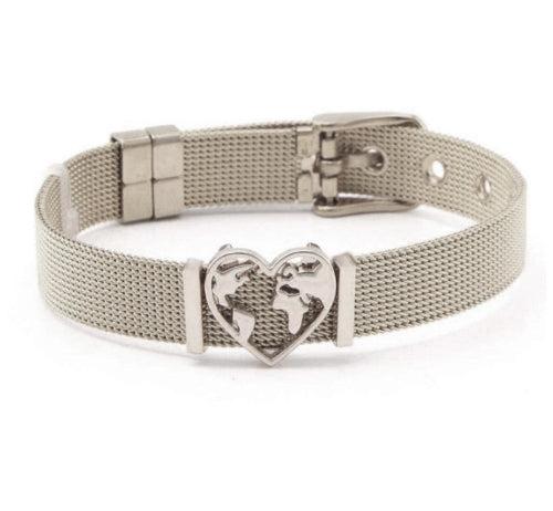 💎 World Map Stainless Steel Bracelet