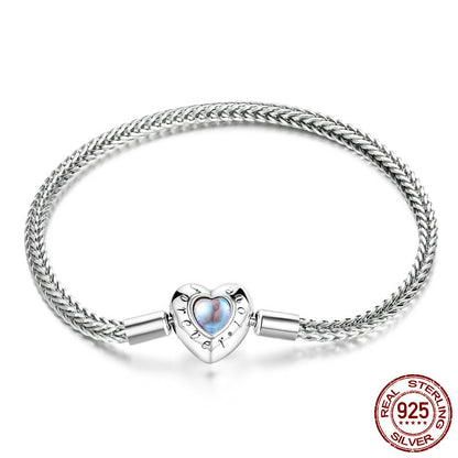 💎 Moonstone Silver Heart Bracelet