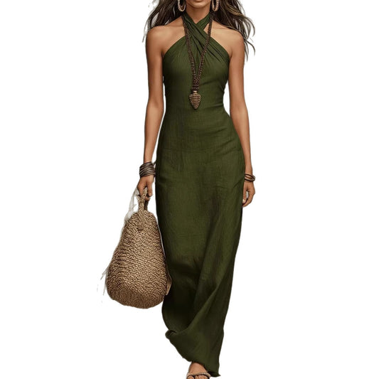 🦋 Amara Coastal Halter Dress