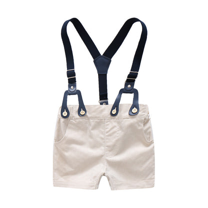 💎 Gentleman Outfit for Baby Boys with Suspender Shorts