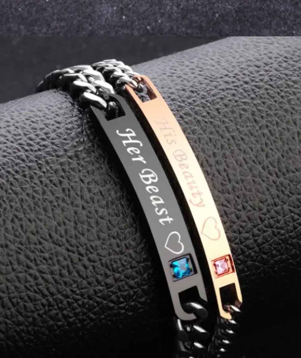 💎 Royal Heart & Crown Couples Bracelet