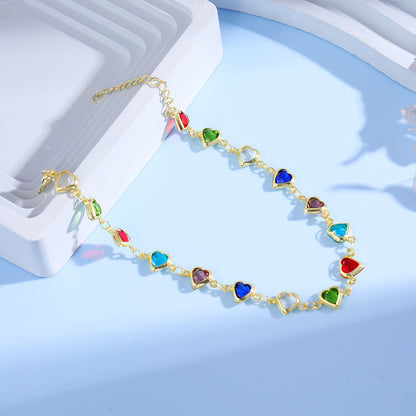 💎 Rainbow Heart Beaded Bracelet