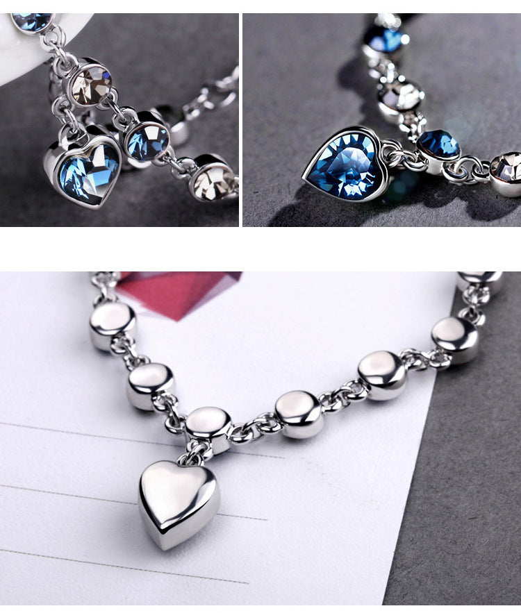 💎 Heart of the Ocean Austrian Crystal Heart Bracelet