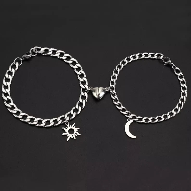 💎 Magnetic Heart Couples Bracelet Set