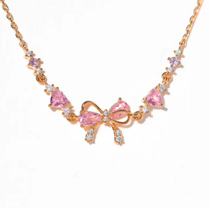 💎 Delicate Zircon Heart Bow Bracelet