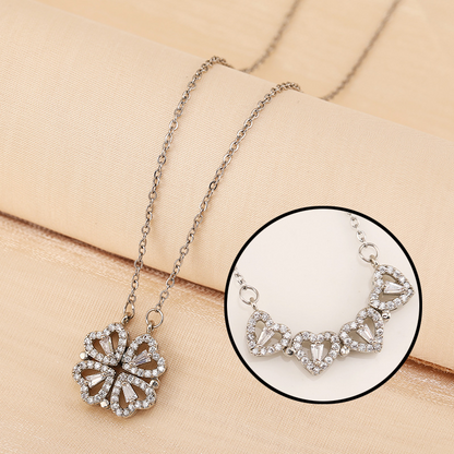 💎 Four-Leaf Clover & Heart Jewelry Set