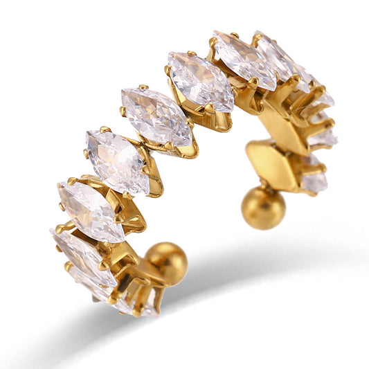 💎 Elegant Gold Crystal Bangle & Ring Set