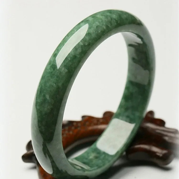 💎 Dark Emerald Jade Bangle Bracelet