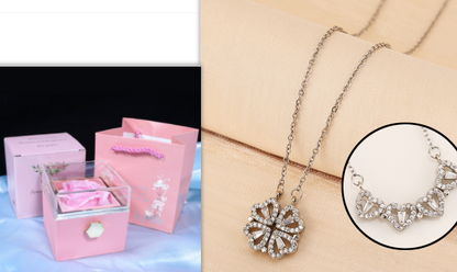💎 Four-Leaf Clover & Heart Jewelry Set