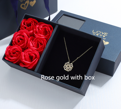 💎 Four-Leaf Clover & Heart Jewelry Set