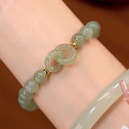 💎 Jade Green Heart Bracelet