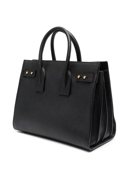 Saint Laurent Sac De Jour Handbag in Black Calf Leather