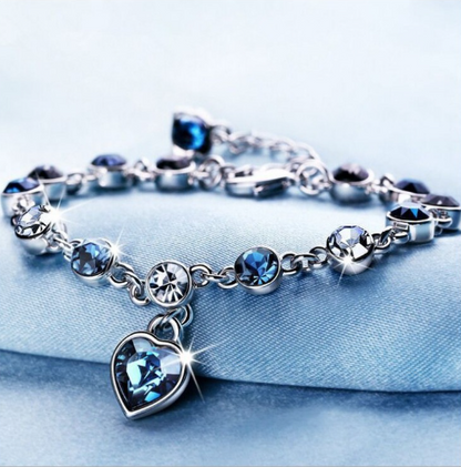💎 Heart of the Ocean Austrian Crystal Heart Bracelet