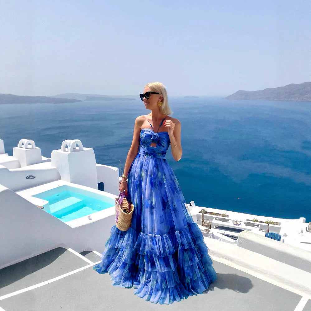 🦋 Alti’s Santorini Ruffle Maxi Dress