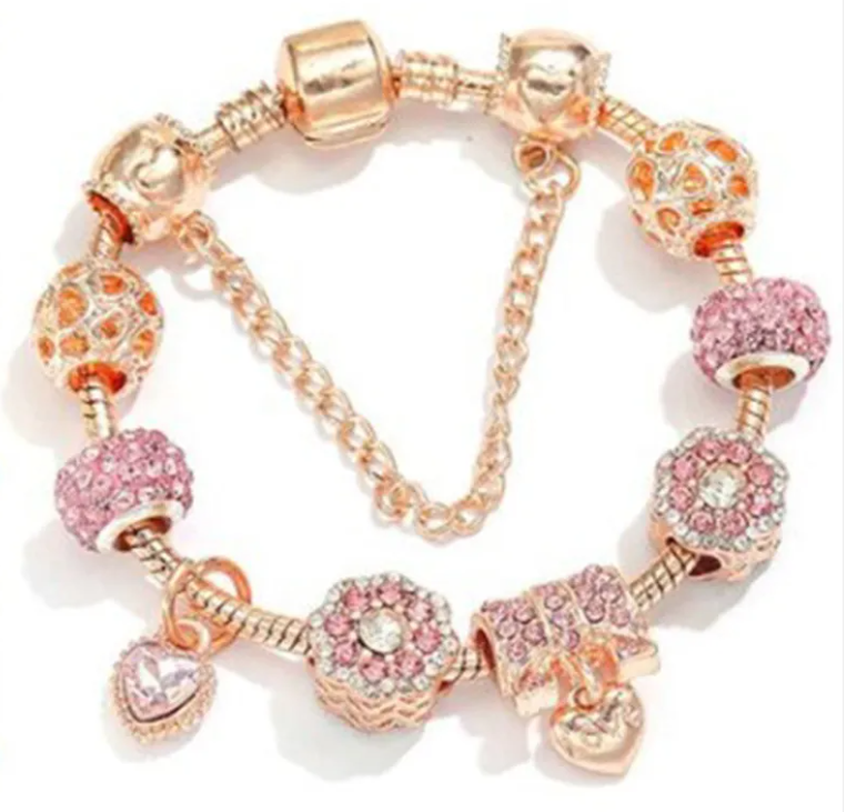 💎 Colorful Crystal Love Heart Bracelet