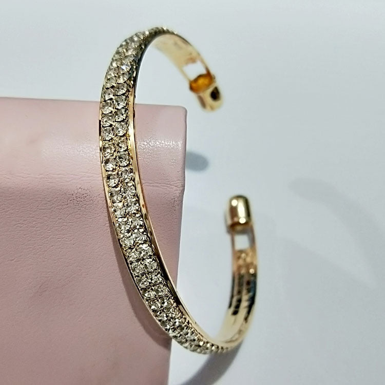 💎 Rose Gold & Silver Open Bangle