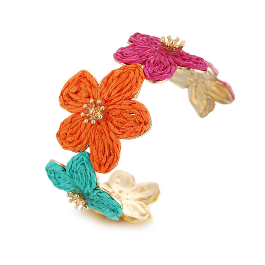 💎 Colorful Floral Statement Cuff Bracelet