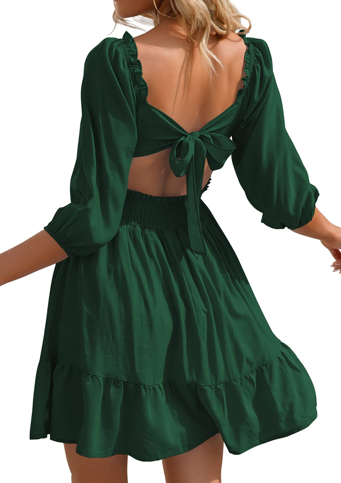 💎 Alti’s Shop Emerald Elegance Tie-Back Mini Dress