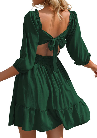 💎 Alti’s Shop Emerald Elegance Tie-Back Mini Dress