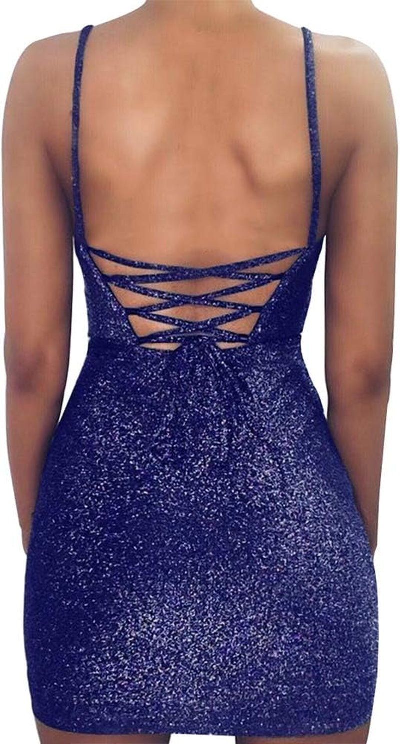Women'S Sexy Glitter Bandage Bodycon Wrap Dress Sleeveless Mini Club Party Dresses