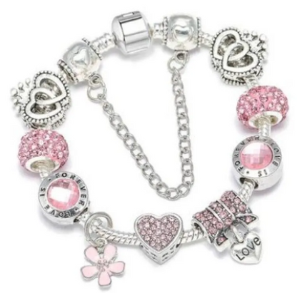 💎 Colorful Crystal Love Heart Bracelet
