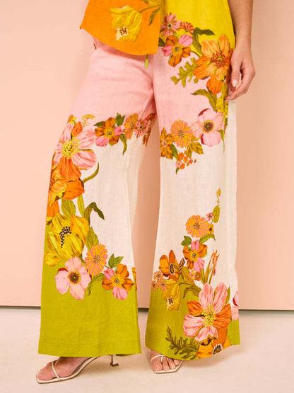 💎 Tropical Bloom Floral Two-Piece Pants Set