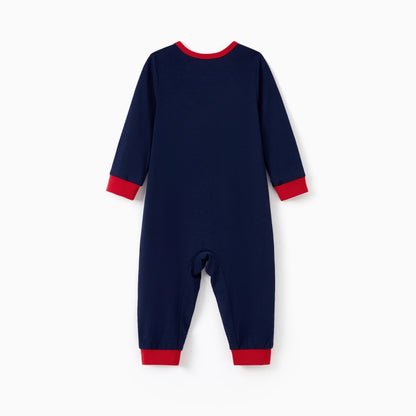 Baby Christmas Pajamas Family Matching Pjs Gifts Holiday Long Sleeve One-Piece Sleeper for Baby Shower Gift with Socks Size 12-18M