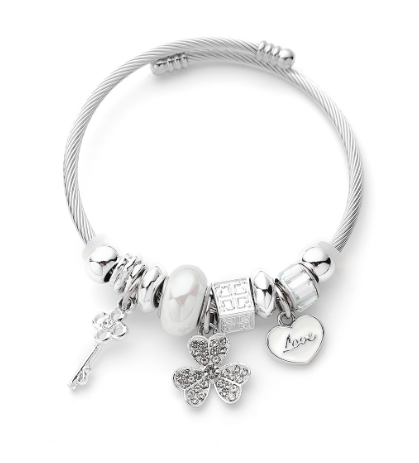 💎 Crystal Charm Bangle Bracelet