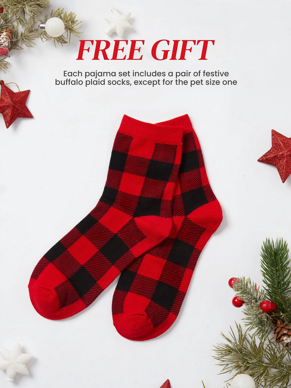 Baby Christmas Pajamas Family Matching Pjs Gifts Holiday Long Sleeve One-Piece Sleeper for Baby Shower Gift with Socks Size 12-18M
