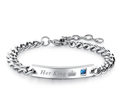 💎 Royal Heart & Crown Couples Bracelet