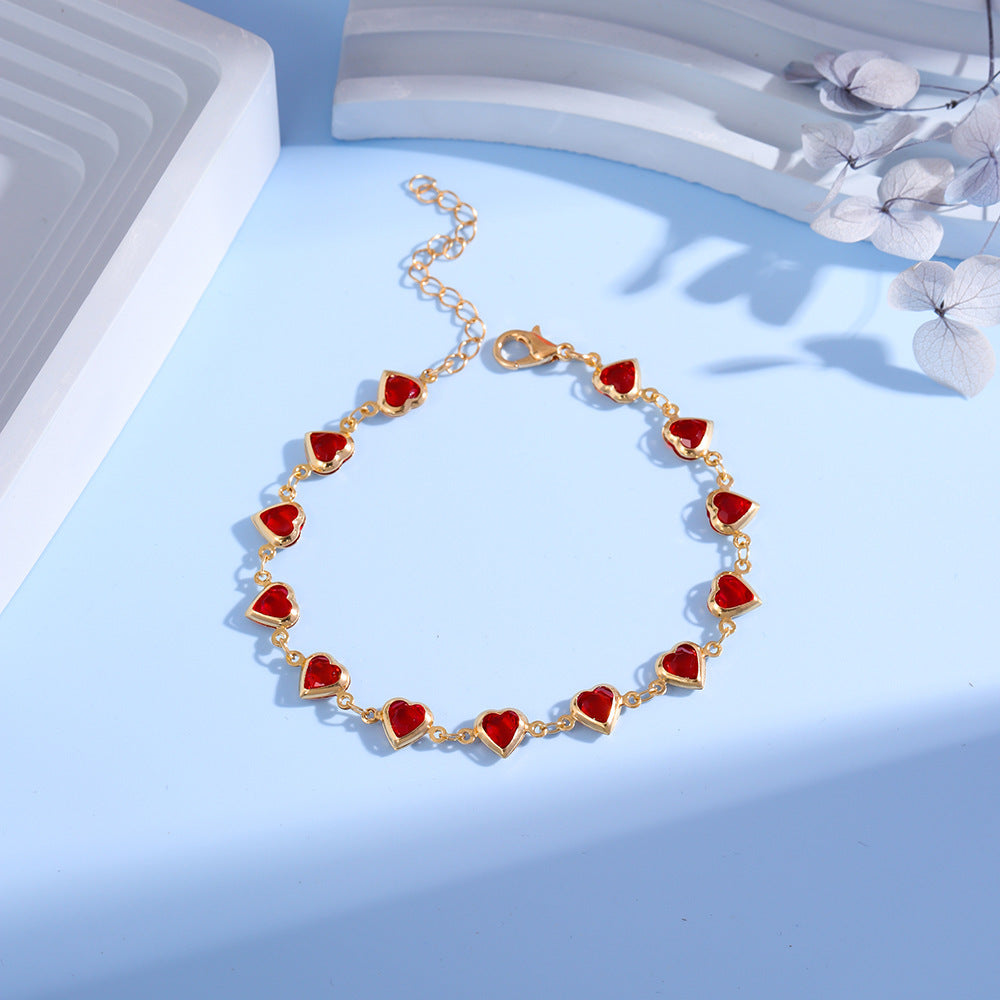 💎 Candy Color Heart Beaded Bracelet