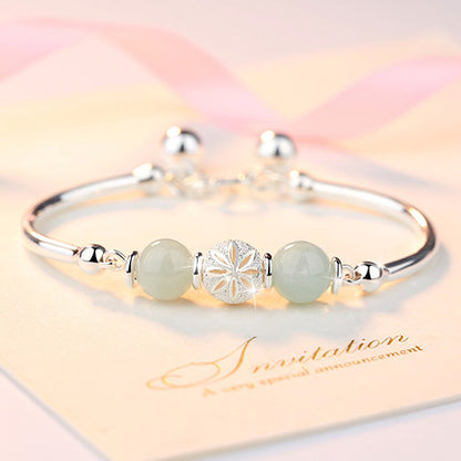 💎 Jade Beaded Open Bangle