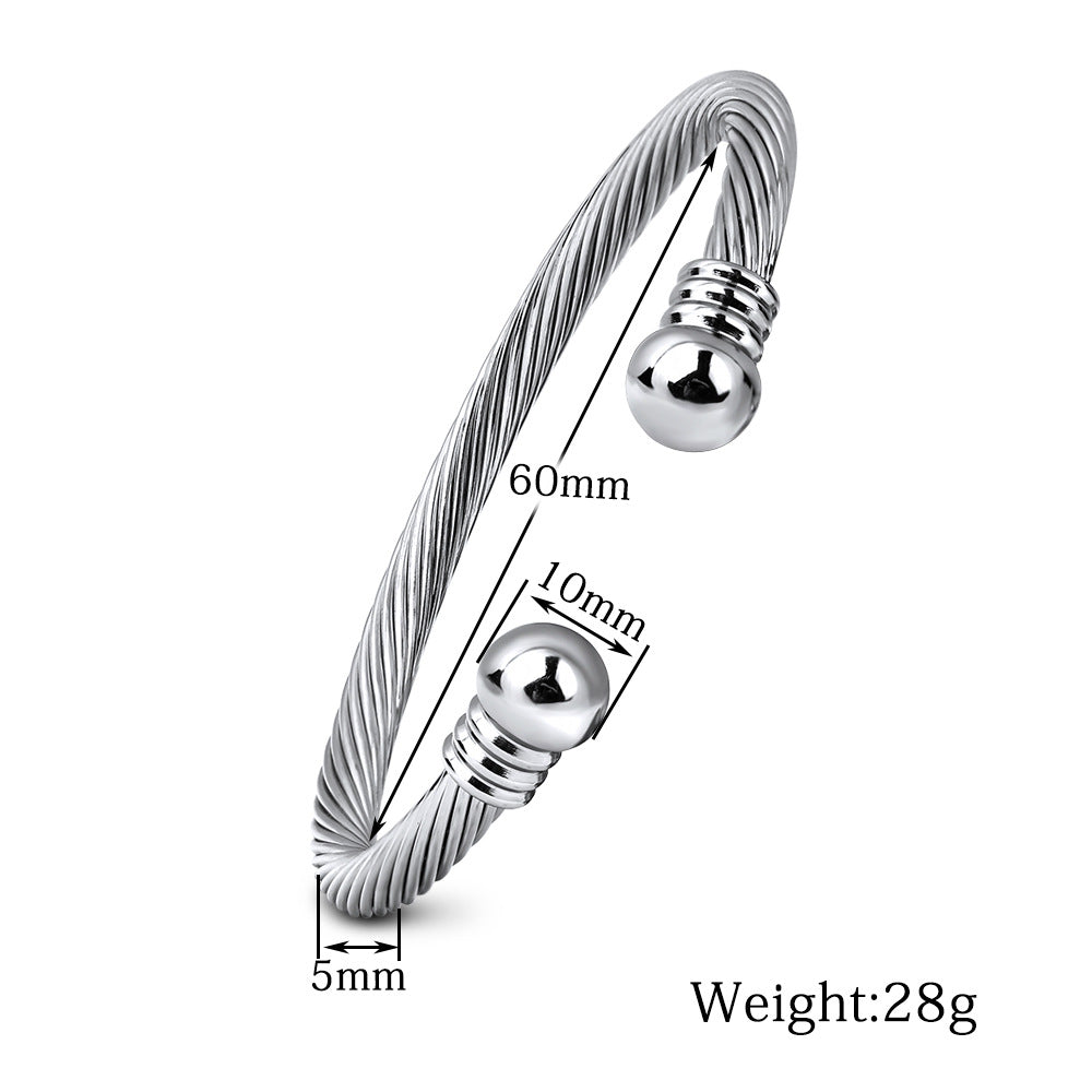 💎 Silver & Gold Cable Cuff Bracelet