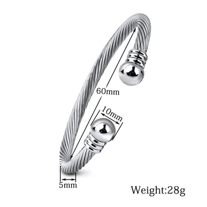 💎 Silver & Gold Cable Cuff Bracelet