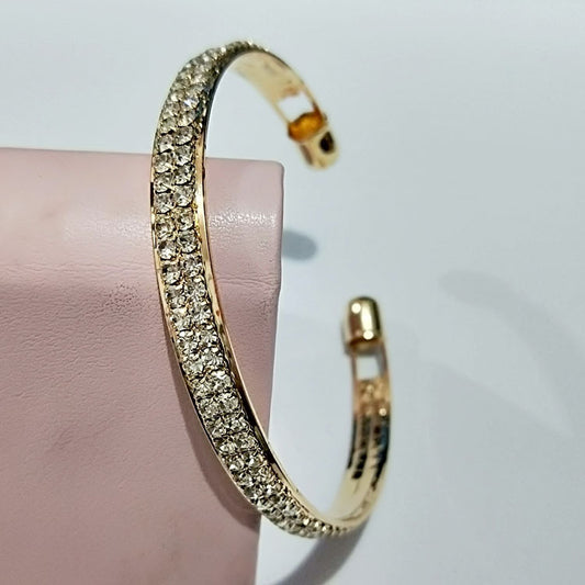 💎 Rose Gold & Silver Open Bangle